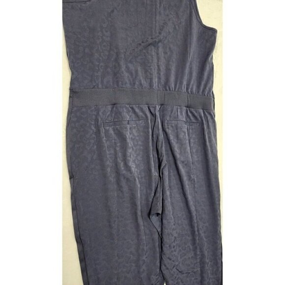 Athleta Brooklyn Textured Jumpsuit Leopard Size 22 Sleeveless Gray Violet - Picture 5 of 9